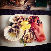 Seafood in shells, yum!